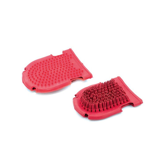 Curry Comb Gloves with Rubber Bristles