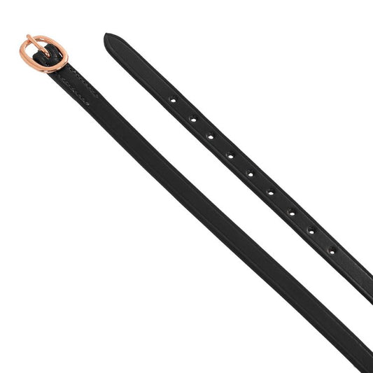 EQUESTRO - Spur straps in leather and rose gold buckle
