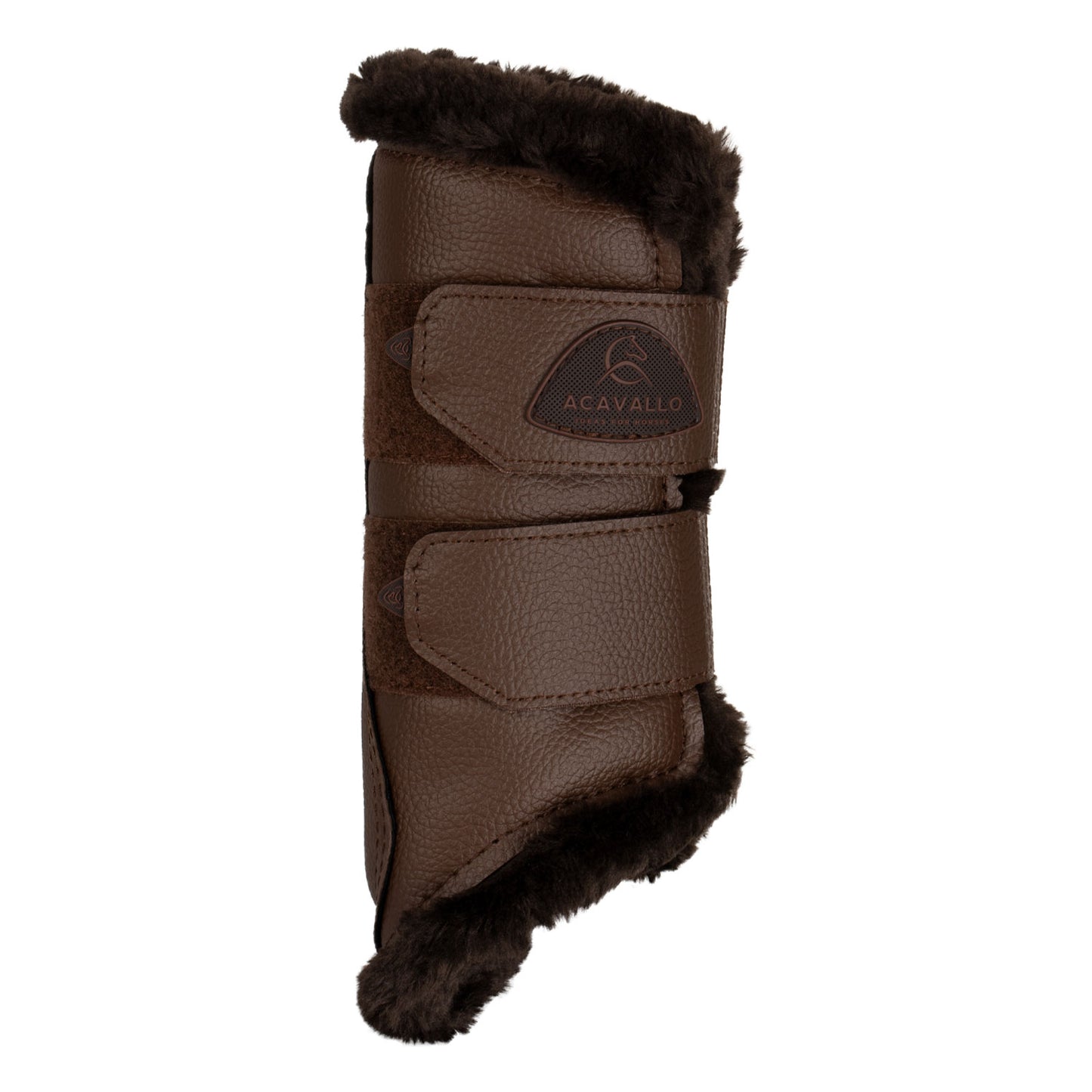 ACAVALLO - Front Brushing Boots Eco-Leather & Faux Sheepskin