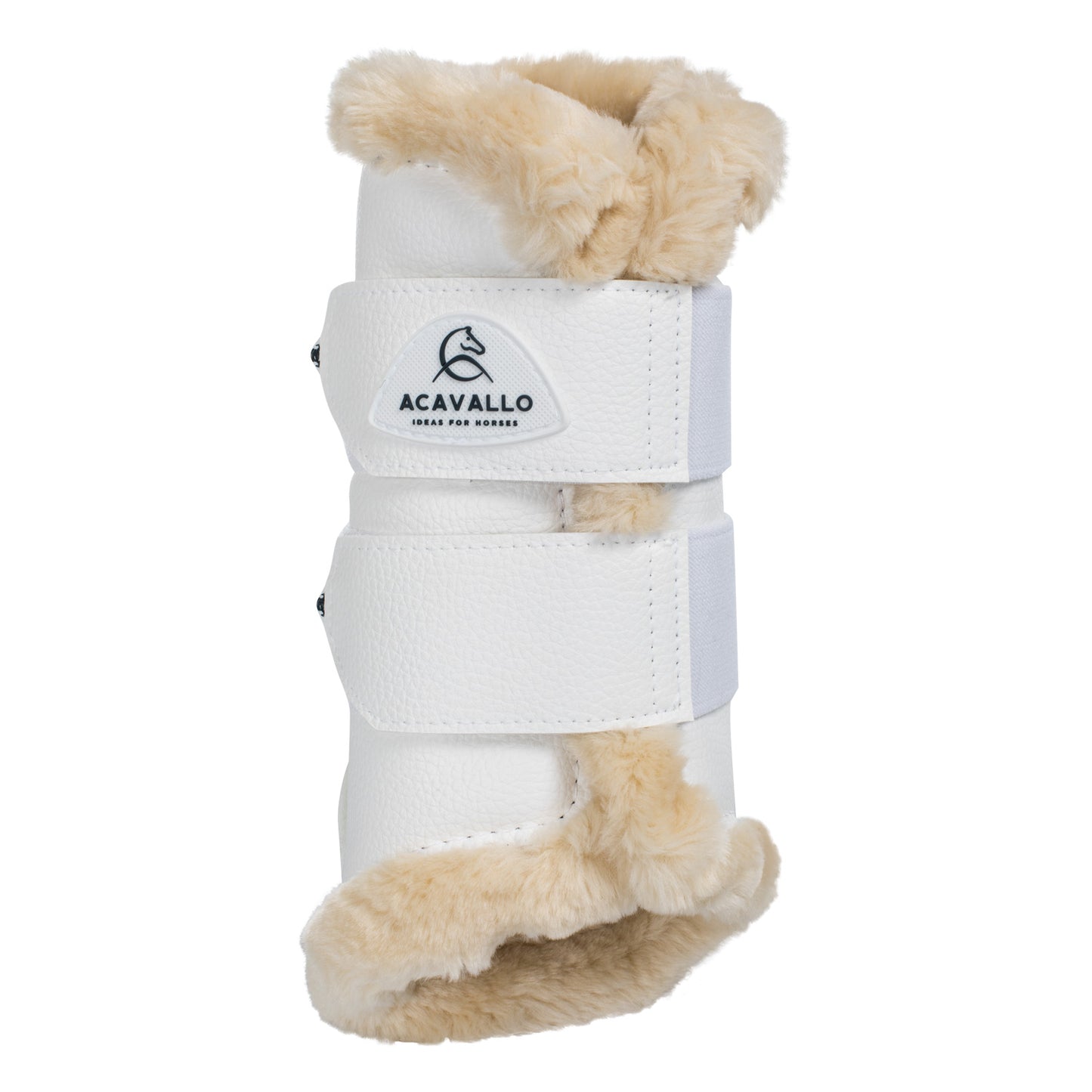 ACAVALLO - Front Brushing Boots Eco-Leather & Faux Sheepskin