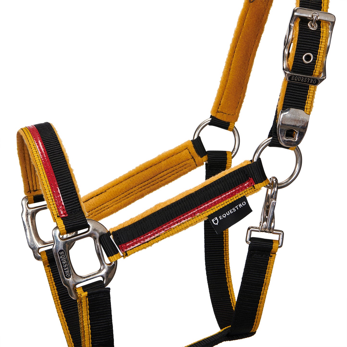 EQUESTRO - Red Trim Halter with Lead Rope