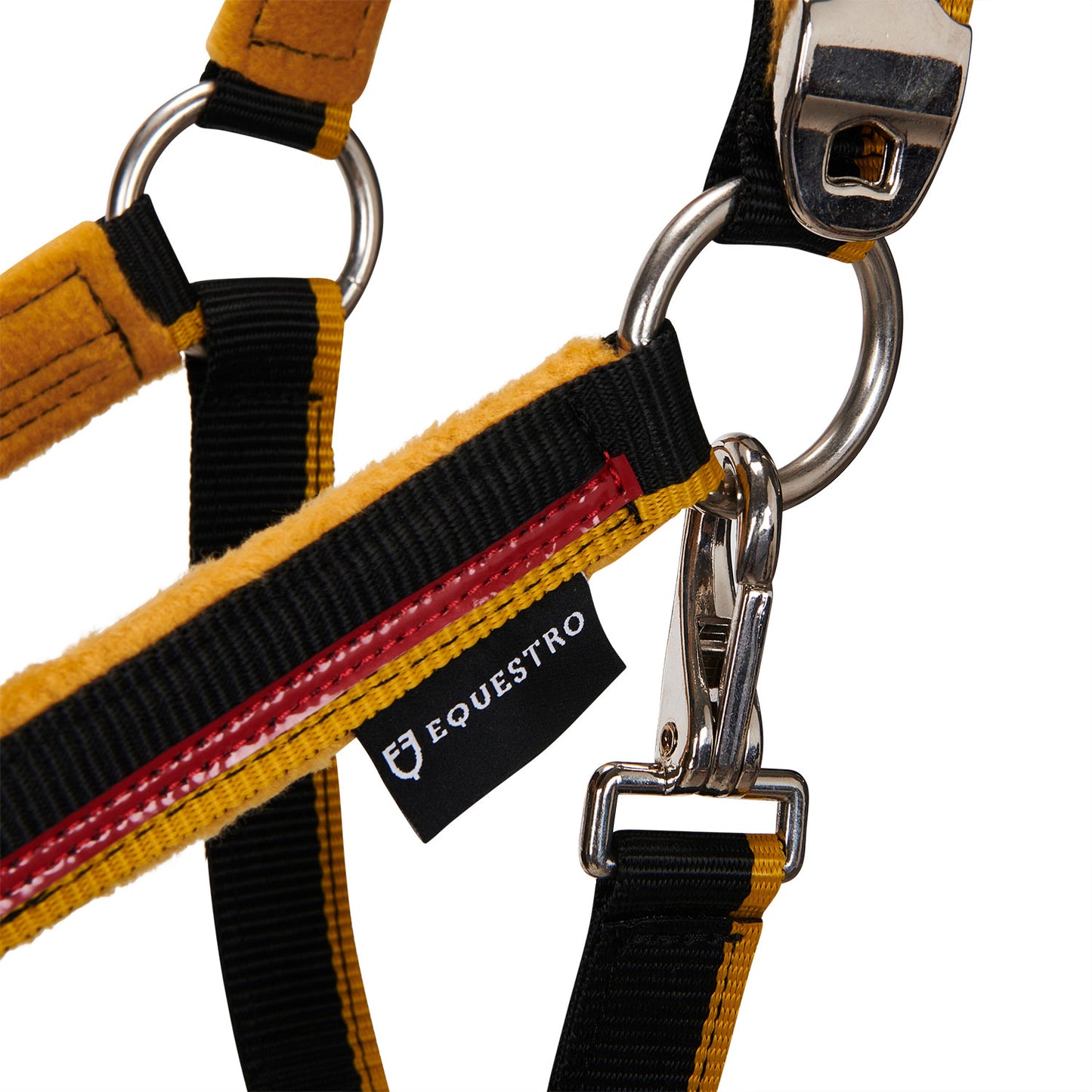 EQUESTRO - Red Trim Halter with Lead Rope