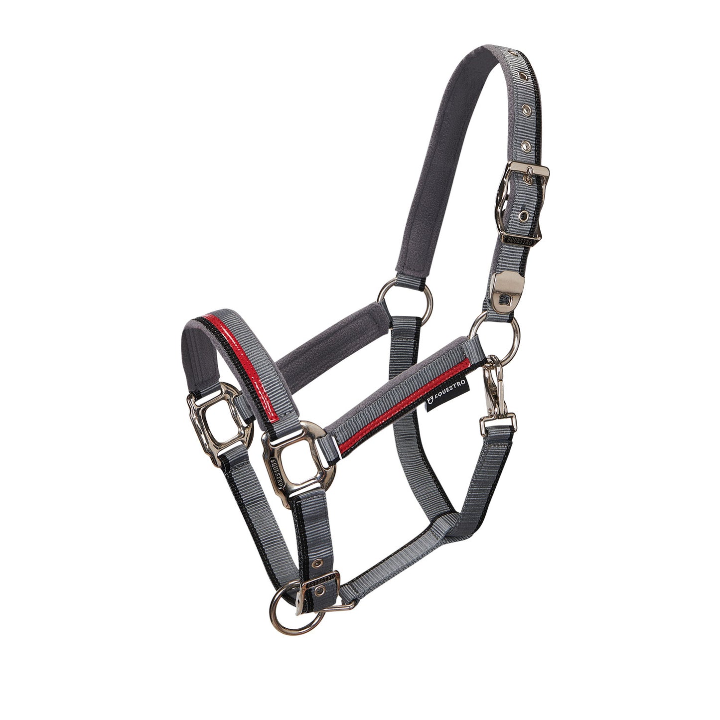 EQUESTRO - Red Trim Halter with Lead Rope