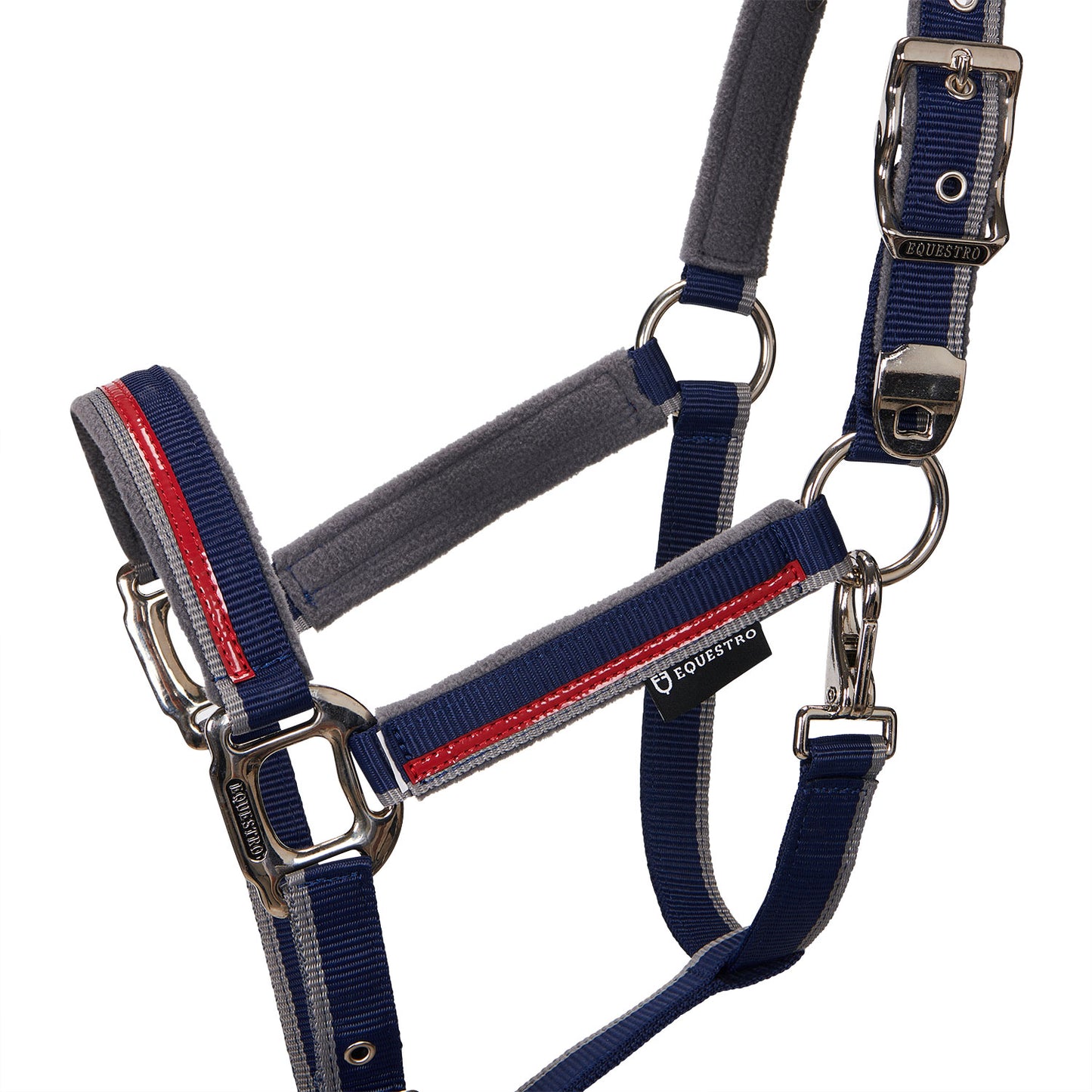 EQUESTRO - Red Trim Halter with Lead Rope
