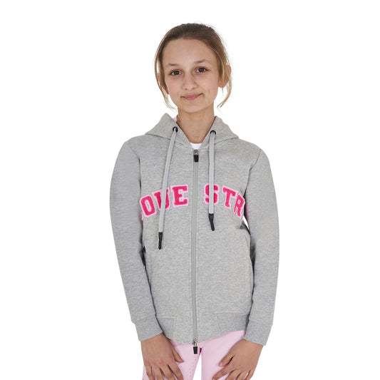 EQUESTRO - Kids' hoodie with zip and sponge lettering