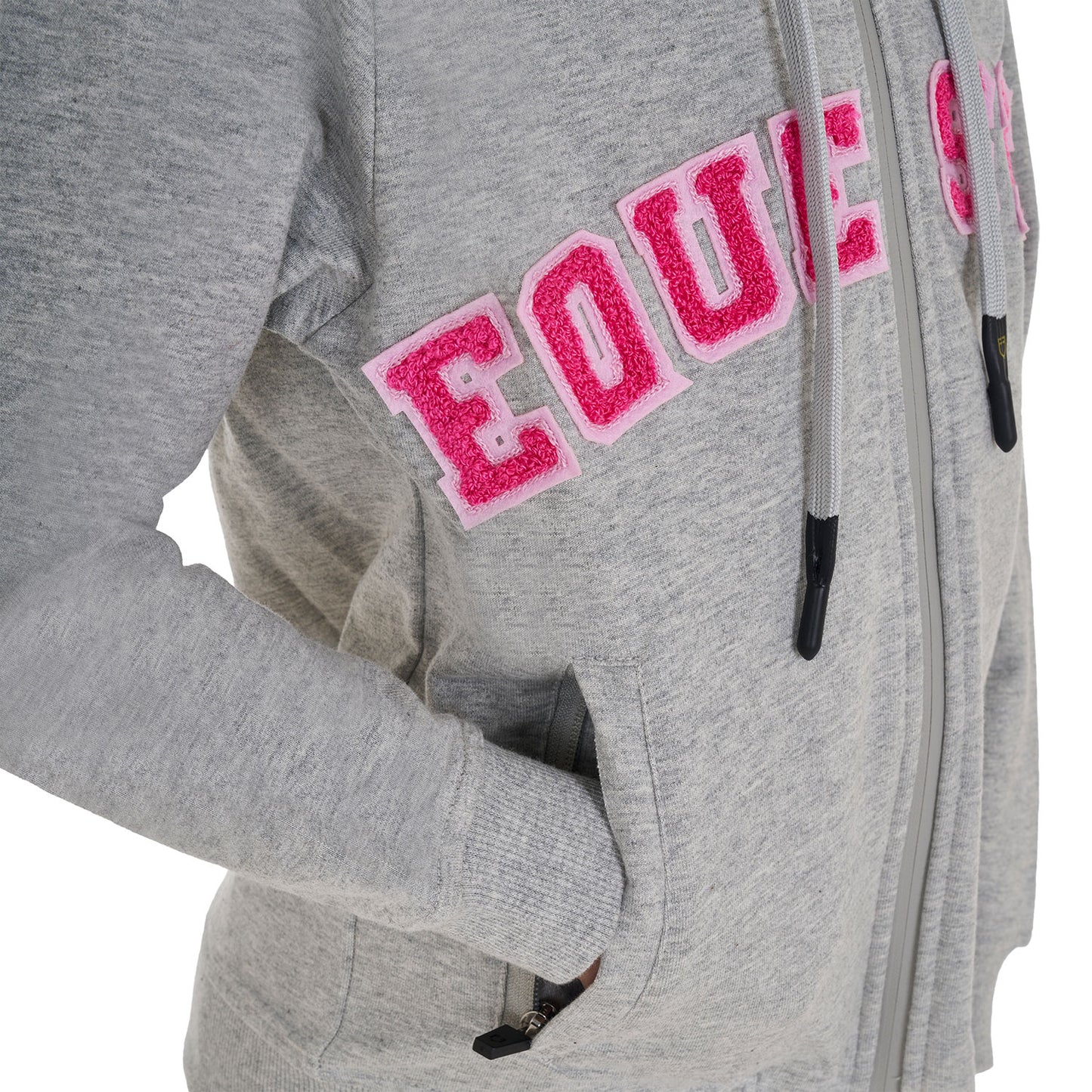 EQUESTRO - Kids' hoodie with zip and sponge lettering
