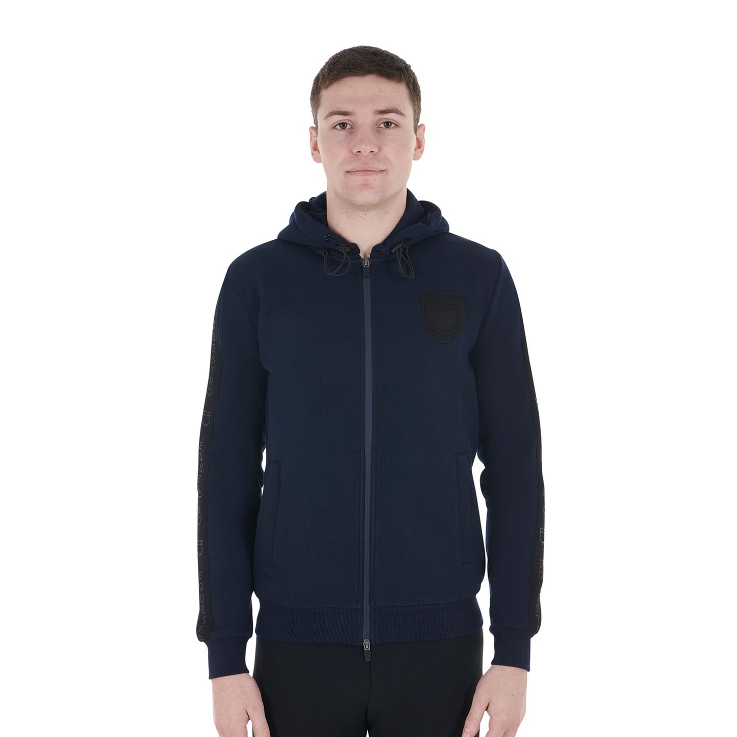 EQUESTRO - Men's hooded sweatshirt fleece inside