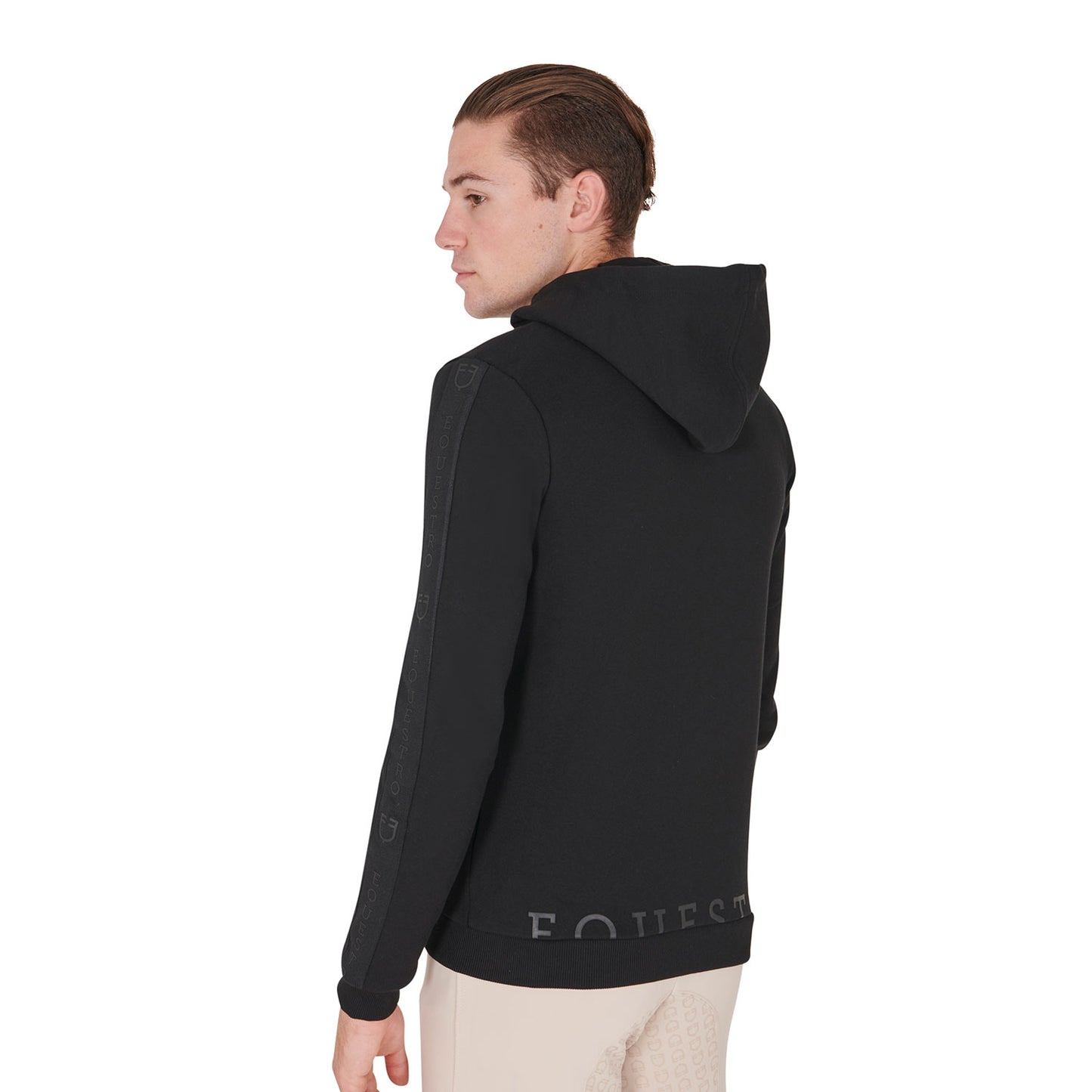 EQUESTRO - Men's hooded sweatshirt fleece inside