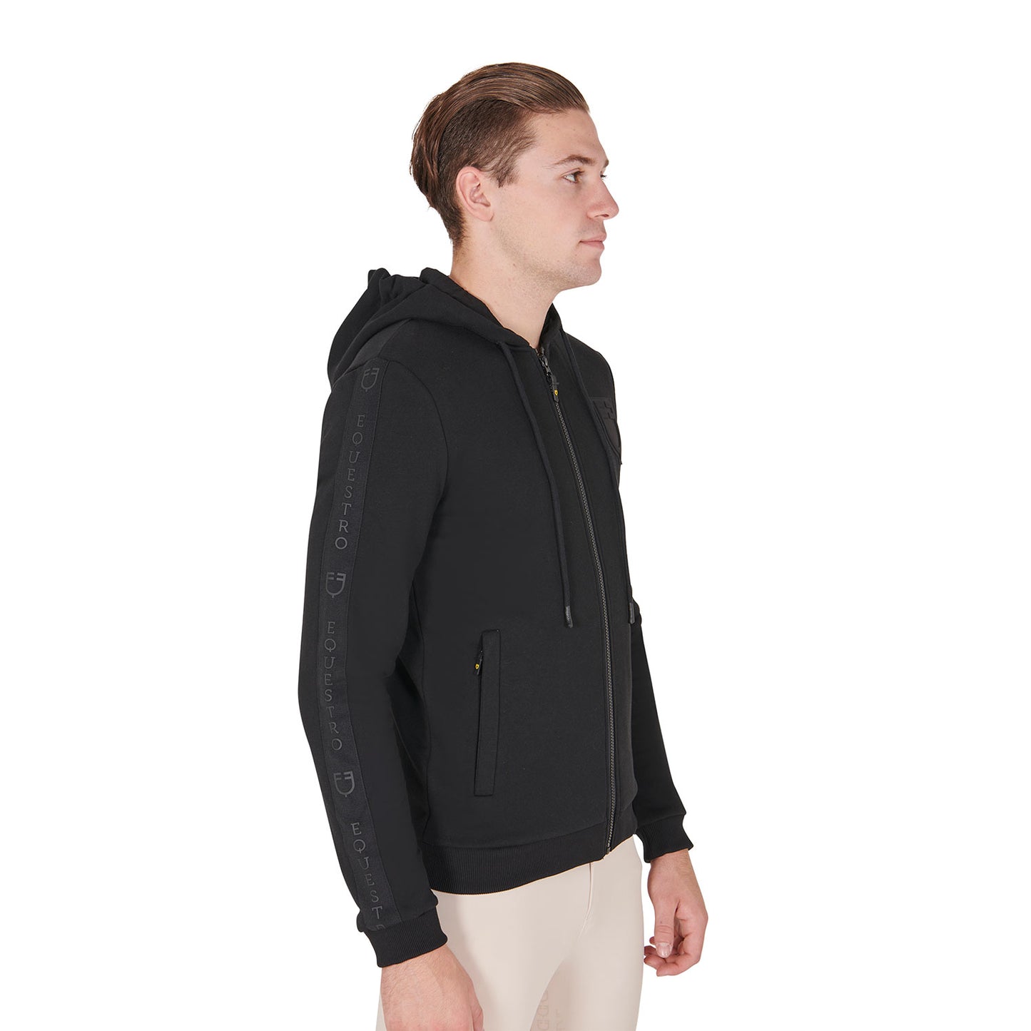 EQUESTRO - Men's hooded sweatshirt fleece inside