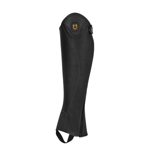 EQUESTRO - Unisex short leather gaiters with side zip