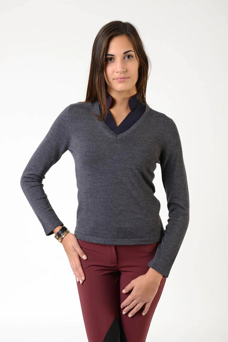 MAKEBE - ASIA V Neck Ladies Merinos Wool Sweater