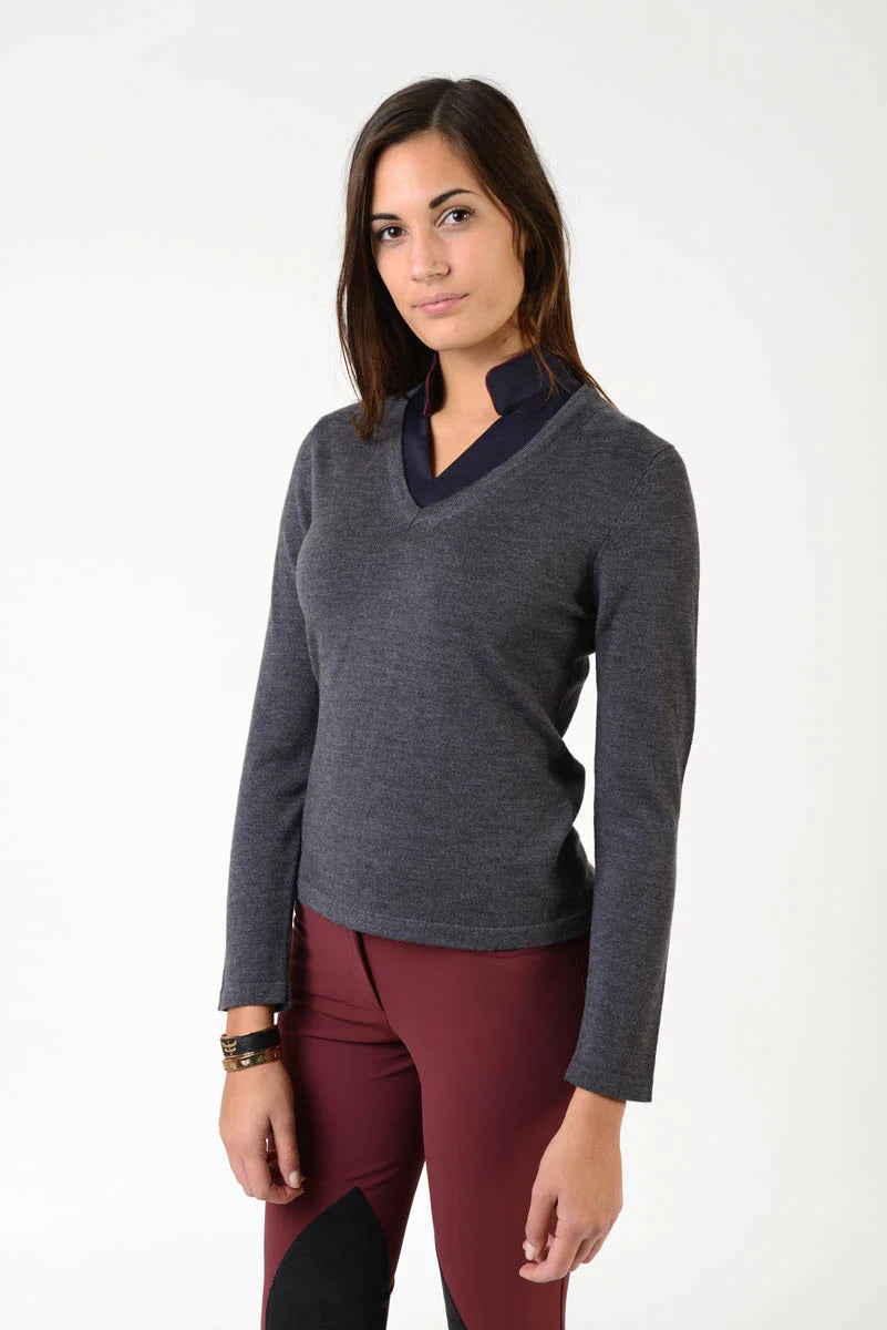 MAKEBE - ASIA V Neck Ladies Merinos Wool Sweater