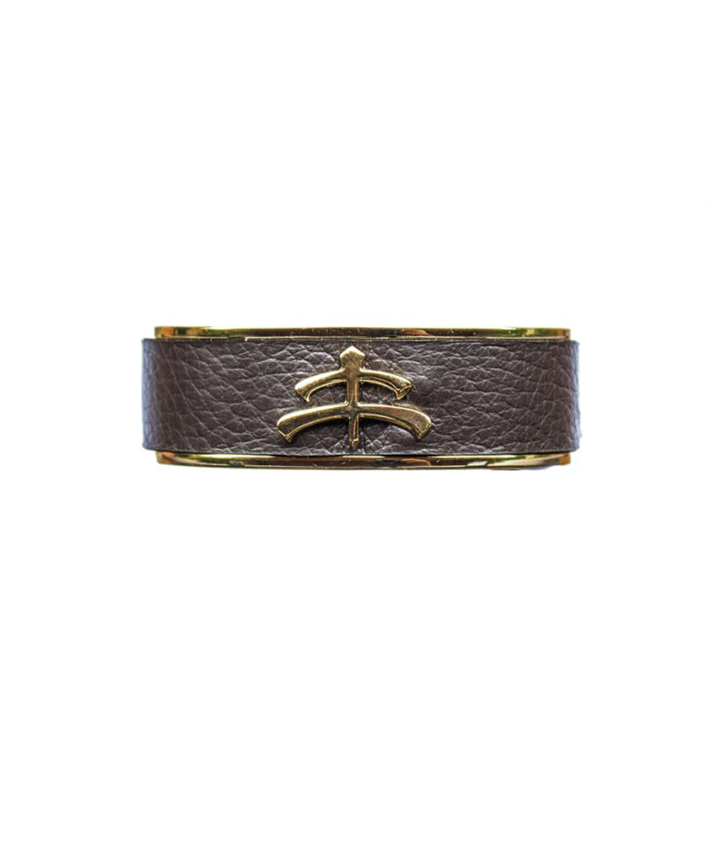 MAKEBE - Leather and Brass Bangle