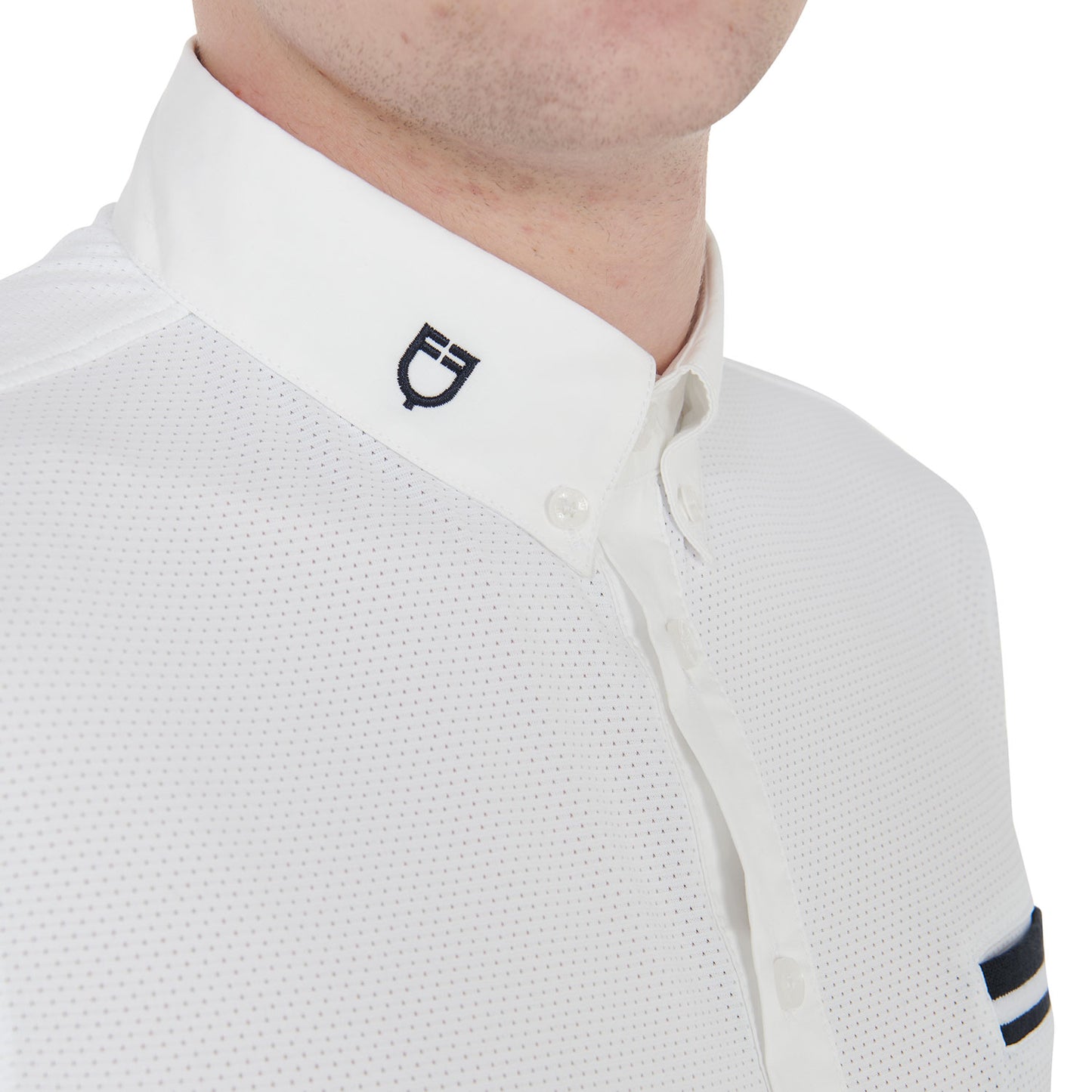 EQUESTRO - Men's slim fit competition polo shirt with black inserts