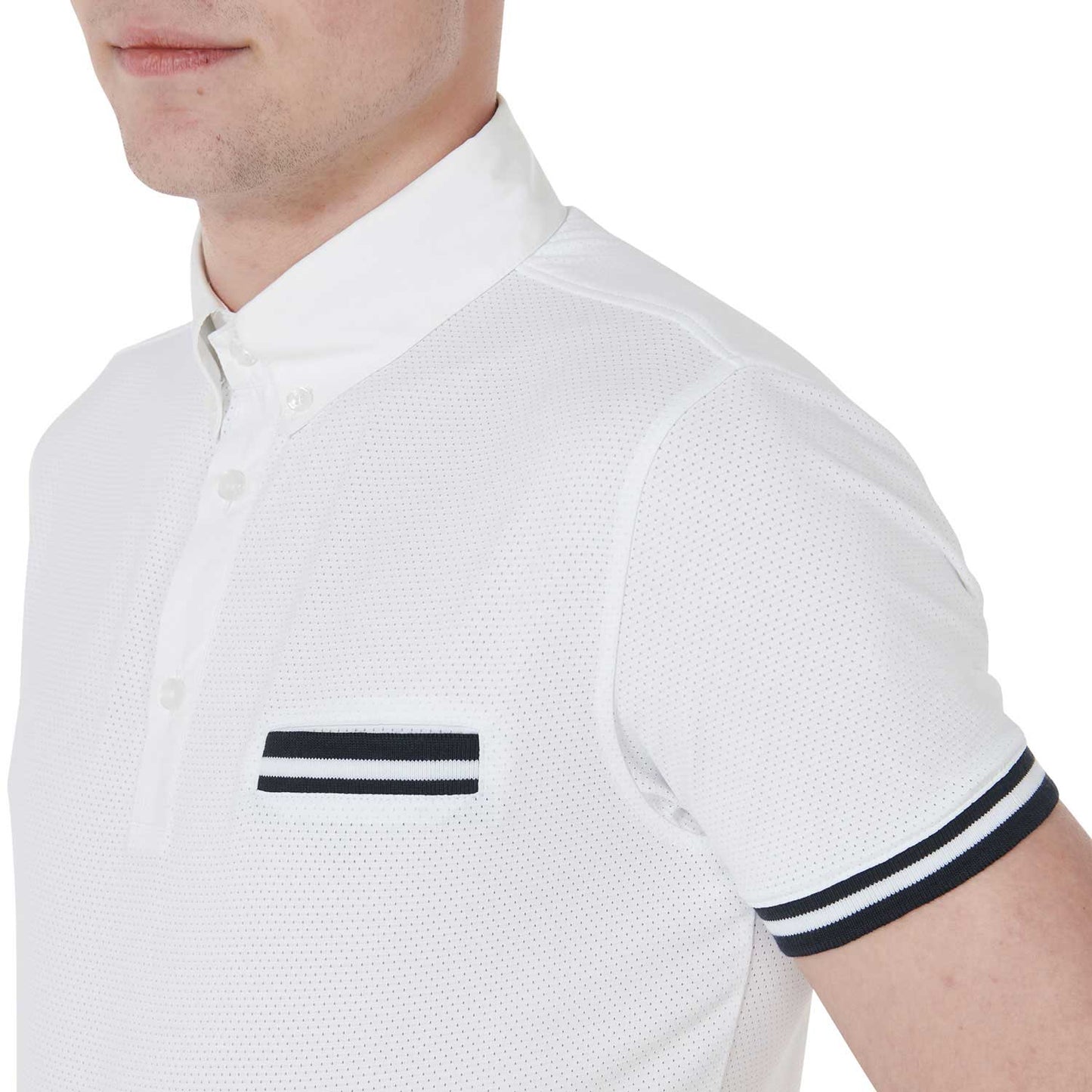 EQUESTRO - Men's slim fit competition polo shirt with black inserts