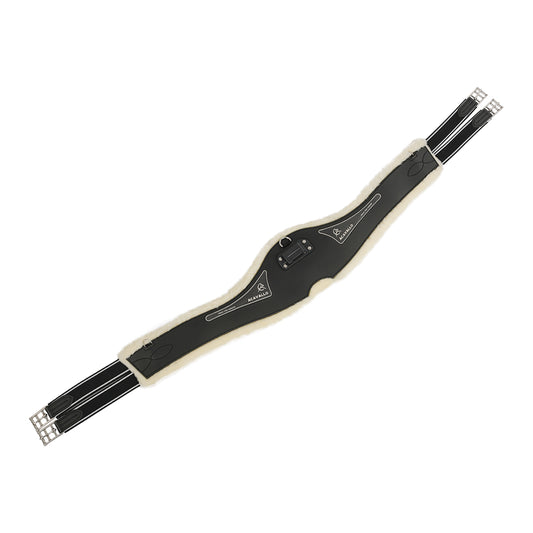ACAVALLO - Leather Jumping Girth with Detachable Faux Sheepskin