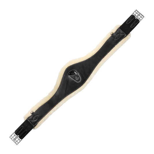 ACAVALLO - Leather Jumping Girth & Removable Faux Sheepskin