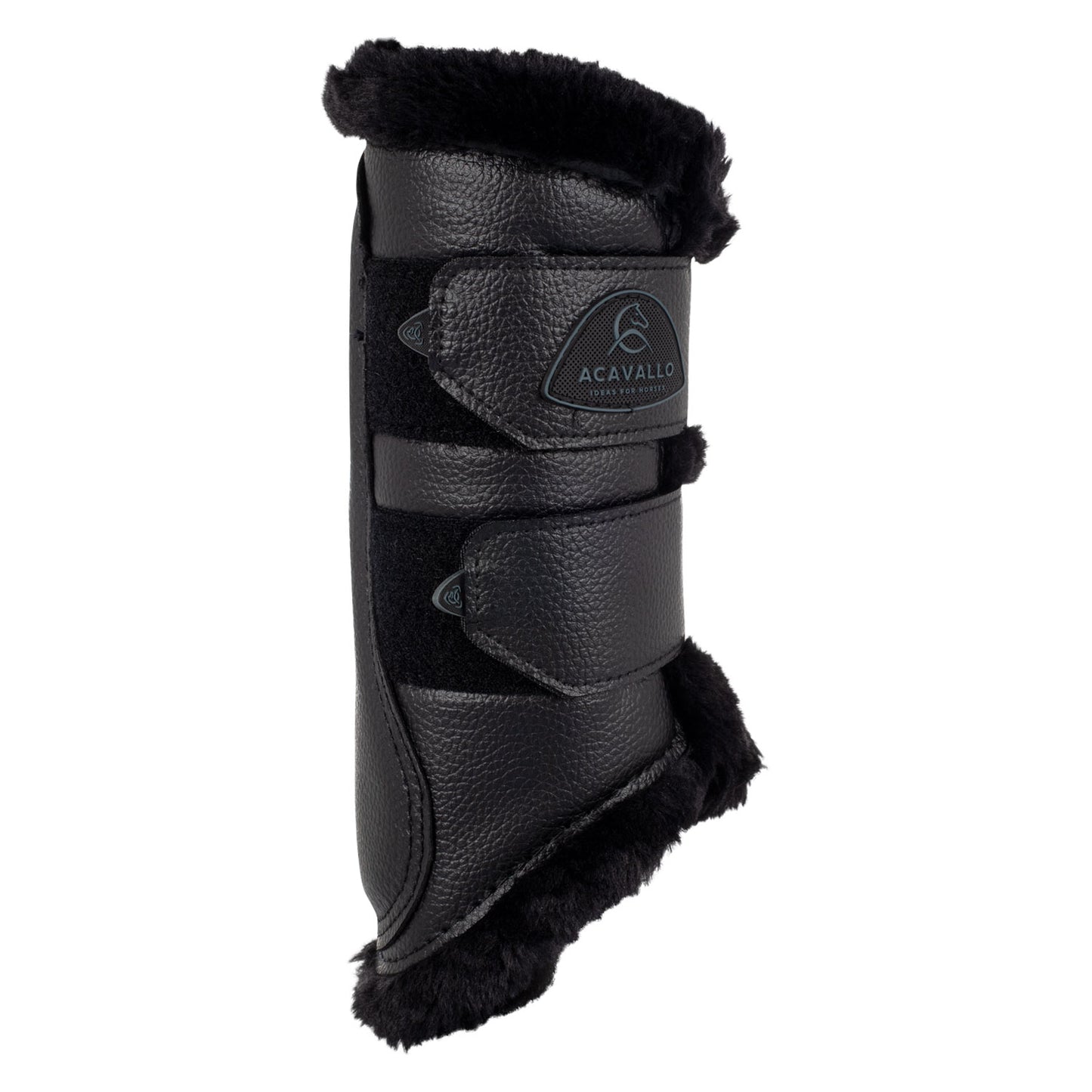 ACAVALLO - Front Brushing Boots Eco-Leather & Faux Sheepskin