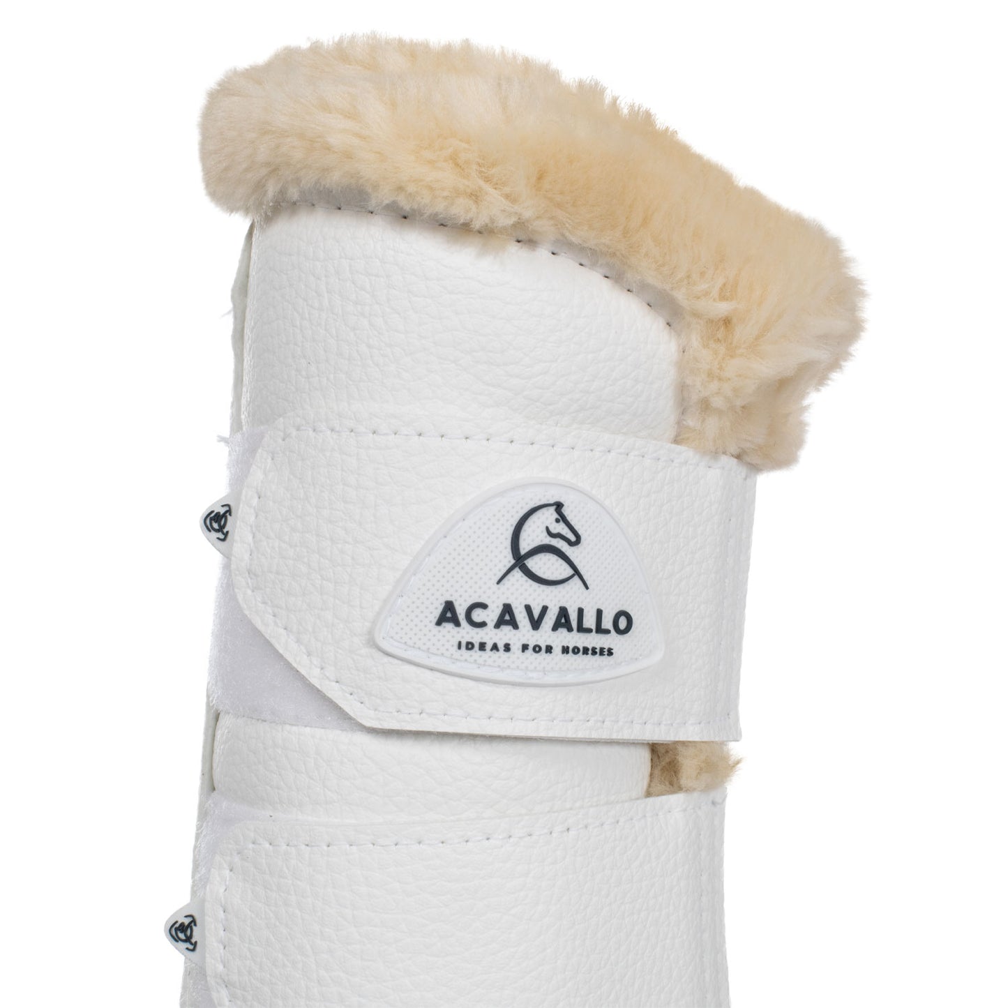 ACAVALLO - Front Brushing Boots Eco-Leather & Faux Sheepskin