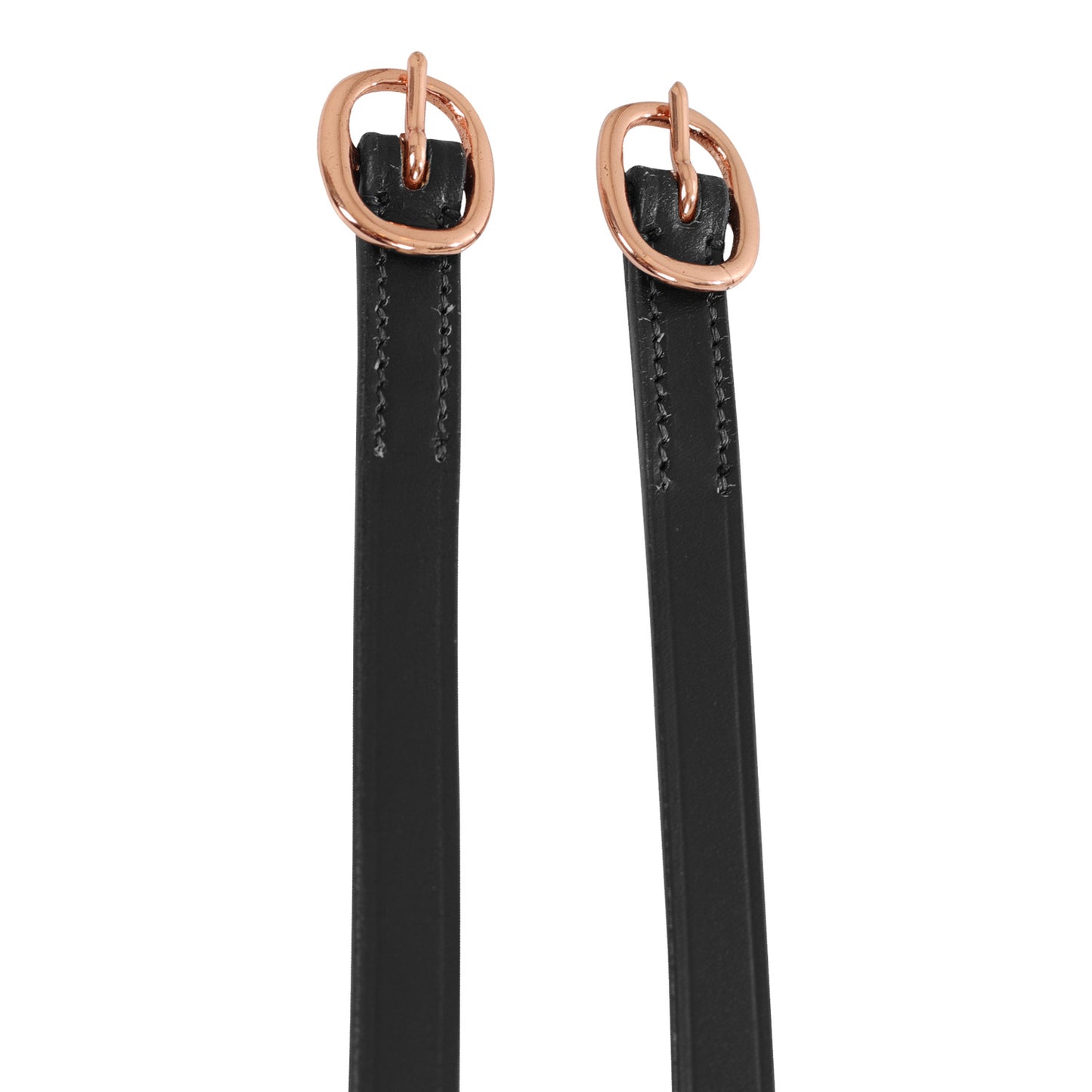 EQUESTRO - Spur straps in leather and rose gold buckle