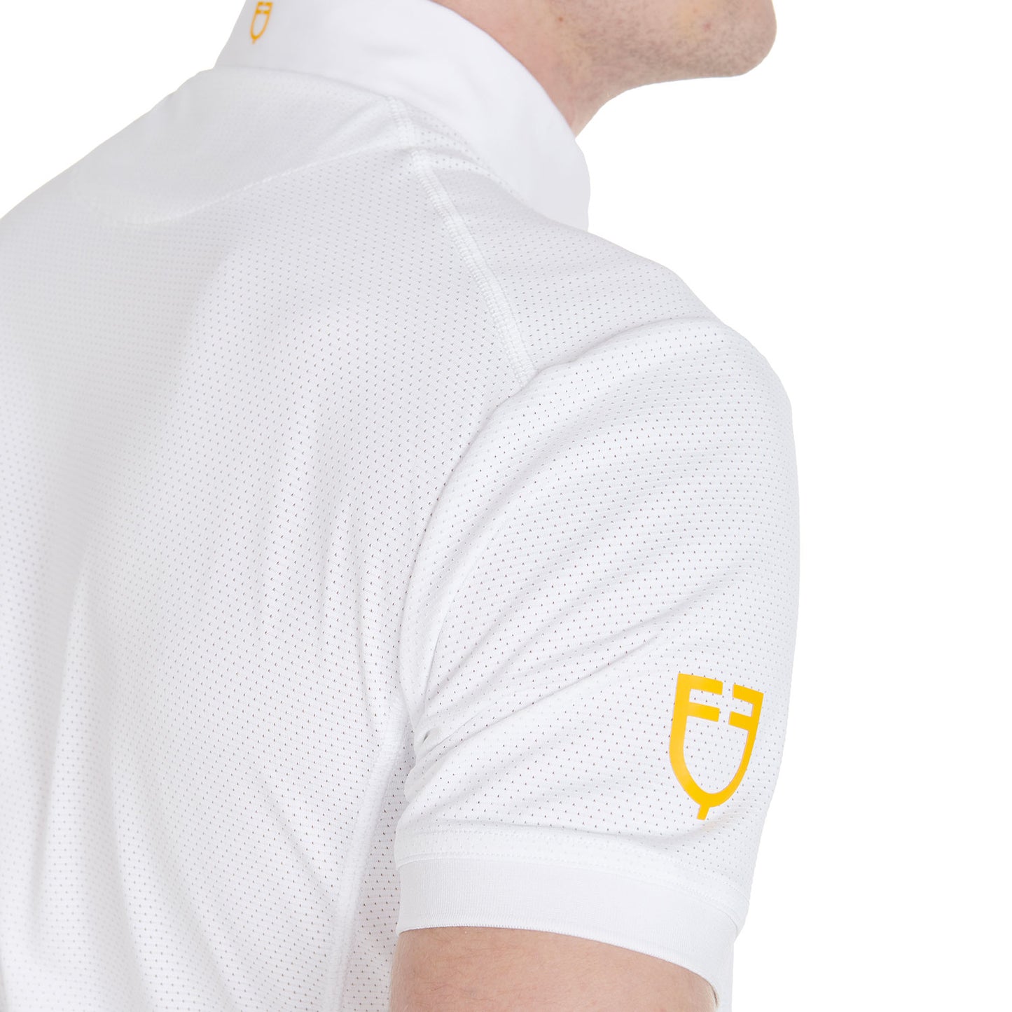 EQUESTRO - Men's slim fit competition polo shirt mesh fabric