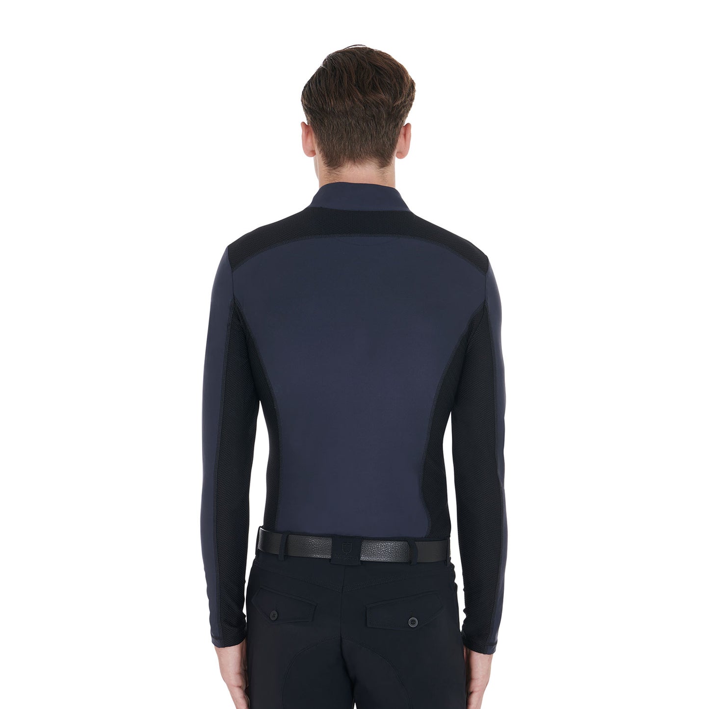 EQUESTRO - Men's slim fit long-sleeved training polo shirt