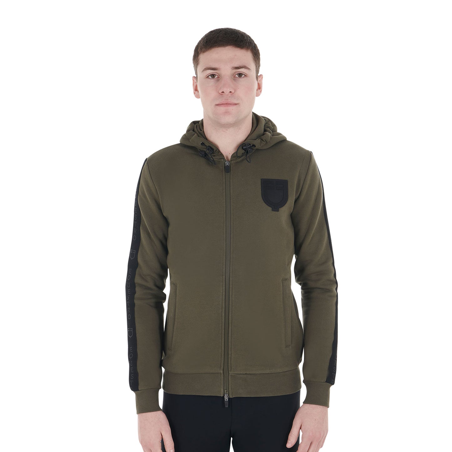 EQUESTRO - Men's hooded sweatshirt fleece inside