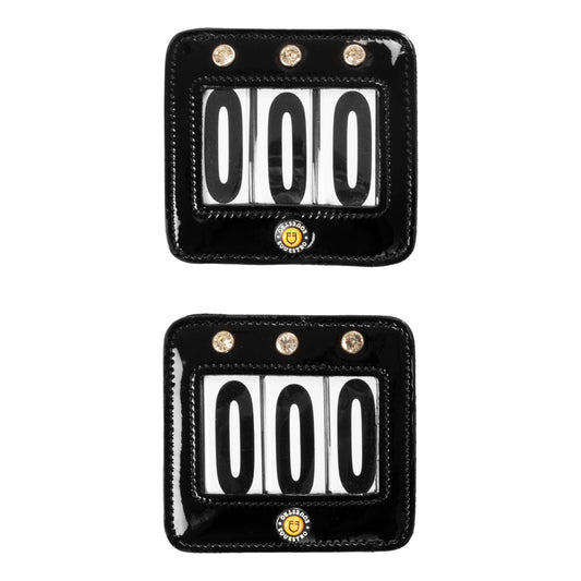 EQUESTRO - 3-digits Competition Number Holder with Crystals
