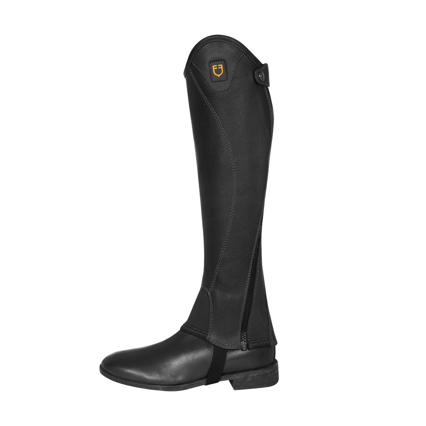 EQUESTRO - Unisex short leather gaiters with side zip