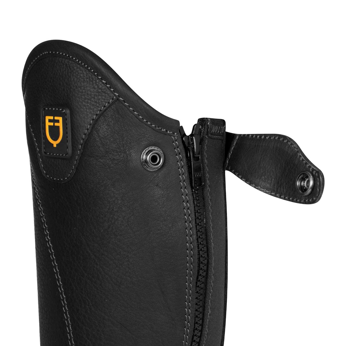 EQUESTRO - Unisex short leather gaiters with side zip