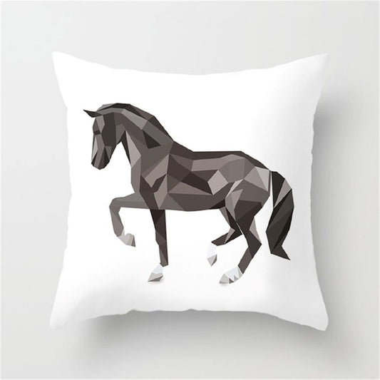 Cavallino Cushion W/ Abstract Horse Print